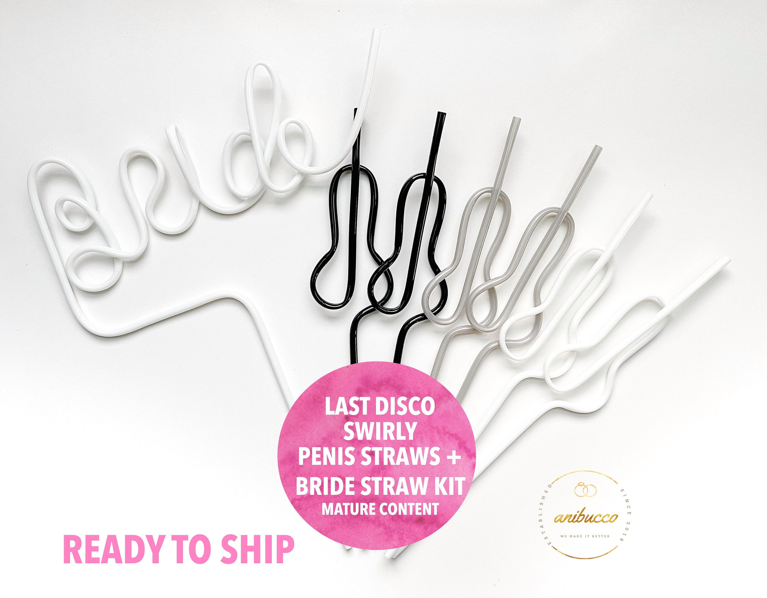 Last Disco Bride Swirly Penis Straws and Bride Straw Stayin 