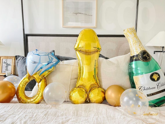 10 Stück "YAY SAME PENIS FOREVER" Luftballons – Junggesellinnenabschied-Deko, Schwarz, Aus UK