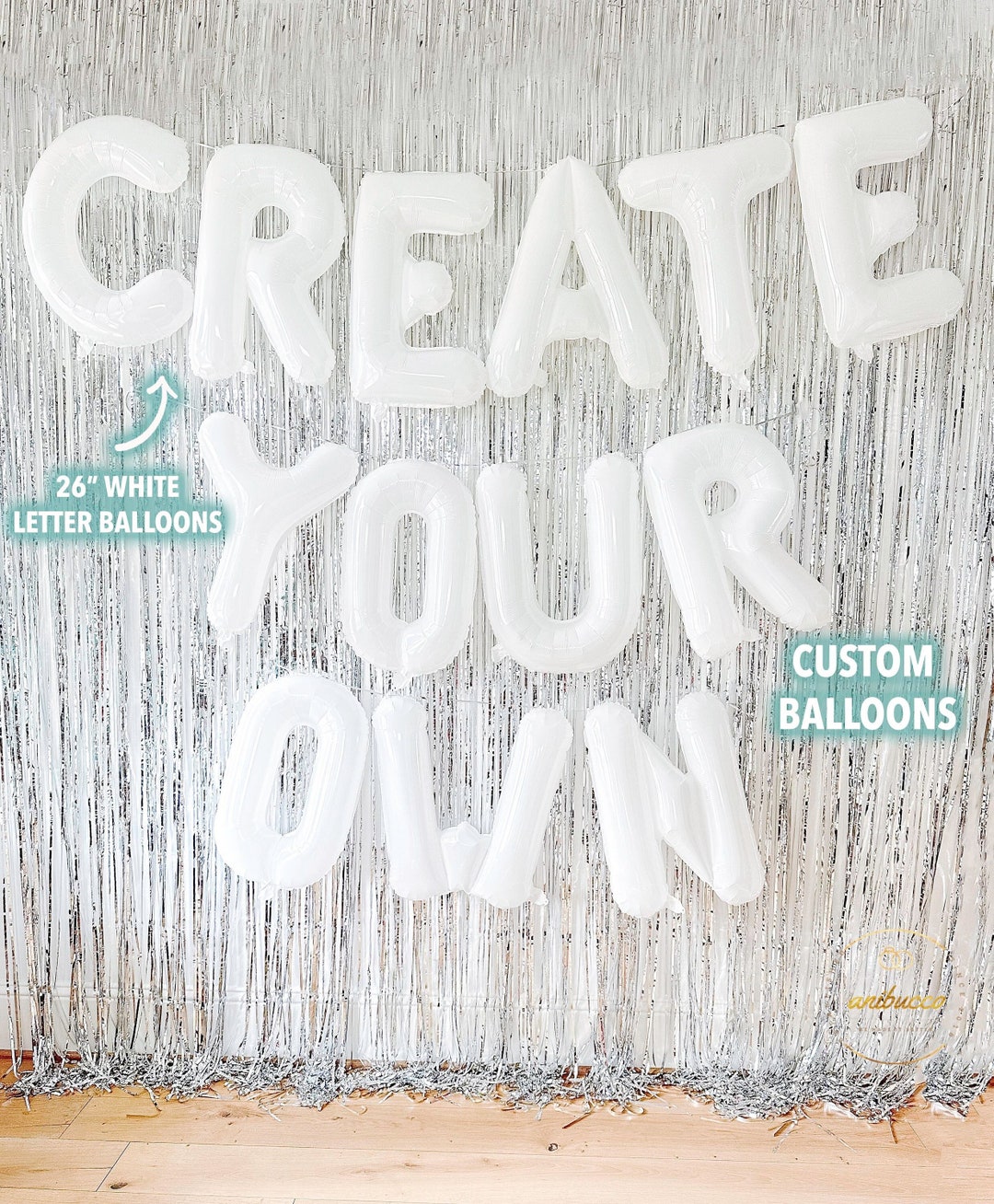 White Custom Balloons Letters Personalized Phrase Large Choose Your ...