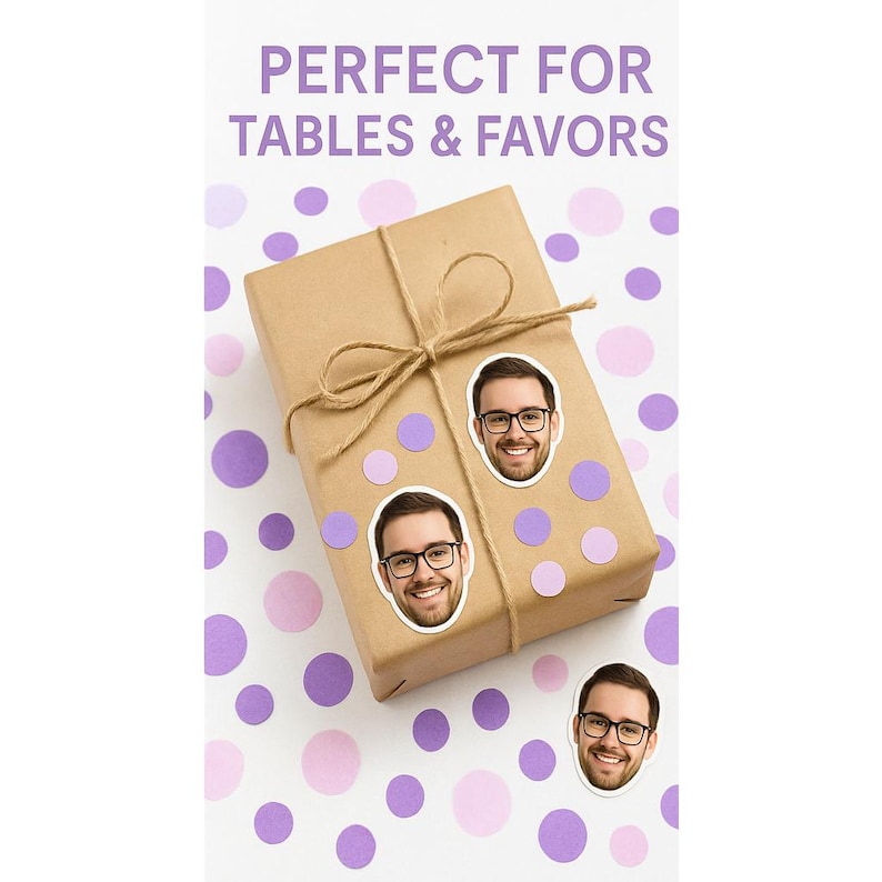 Pegatinas faciales personalizadas y confeti, recortes de fotos personalizados, despedidas de soltera, cumpleaños, fiestas infantiles, mascotas, decoraciones para bodas y fiestas. imagen 3