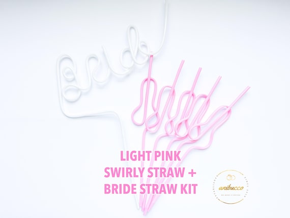 Pastel Pink Swirly Coquette Bachelorette Party Favors, Disco Bride Straw, In My Bride Era Bachelorette Party, Bikini Bachelorette Straws Set