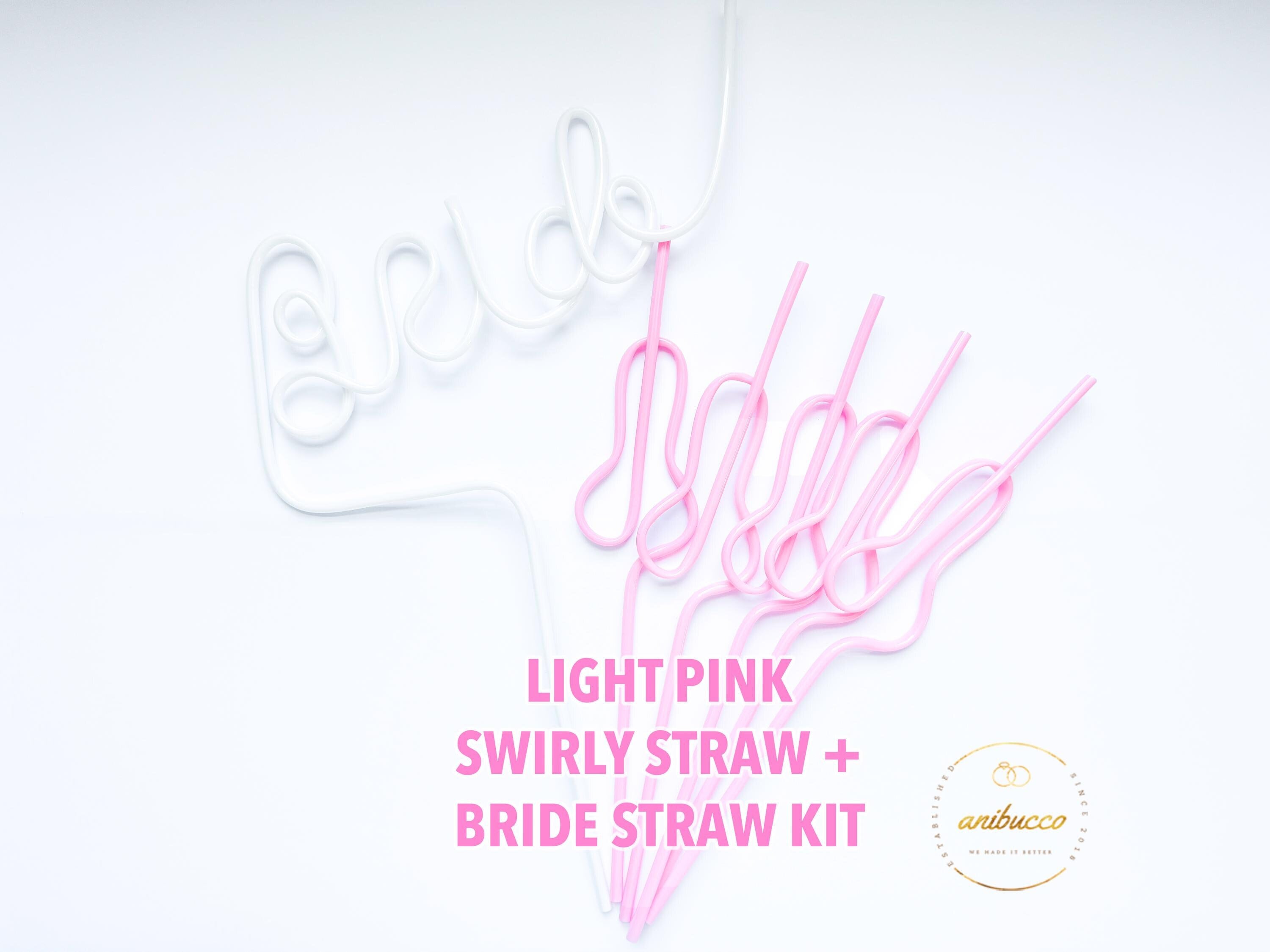 Pastel Pink Swirly Coquette Bachelorette Party Favors, Disco Bride Straw, In My Bride Era Bachelorette Party, Bikini Bachelorette Straws Set