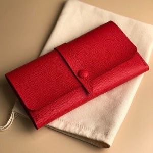 Cartera roja mujer Regalo de navidad personalizado para ella Cartera de cuero El mejor regalo de cumpleaños para hermana
