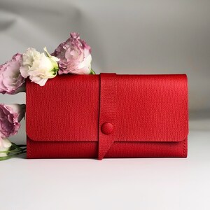 Customized Red Wallet Personalized Leather Wallet Gift for Women - Etsy