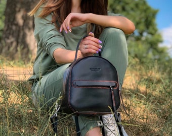 Small leather backpack  for women