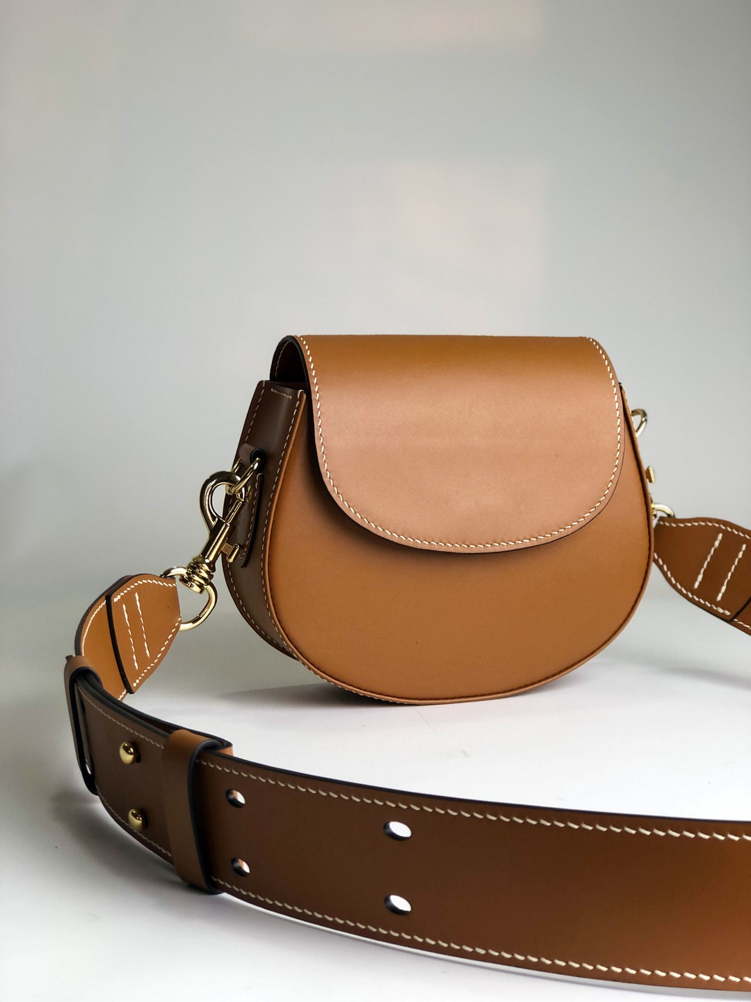 Small Crossbody Saddle Bag Mini Brown Bag for Women Etsy