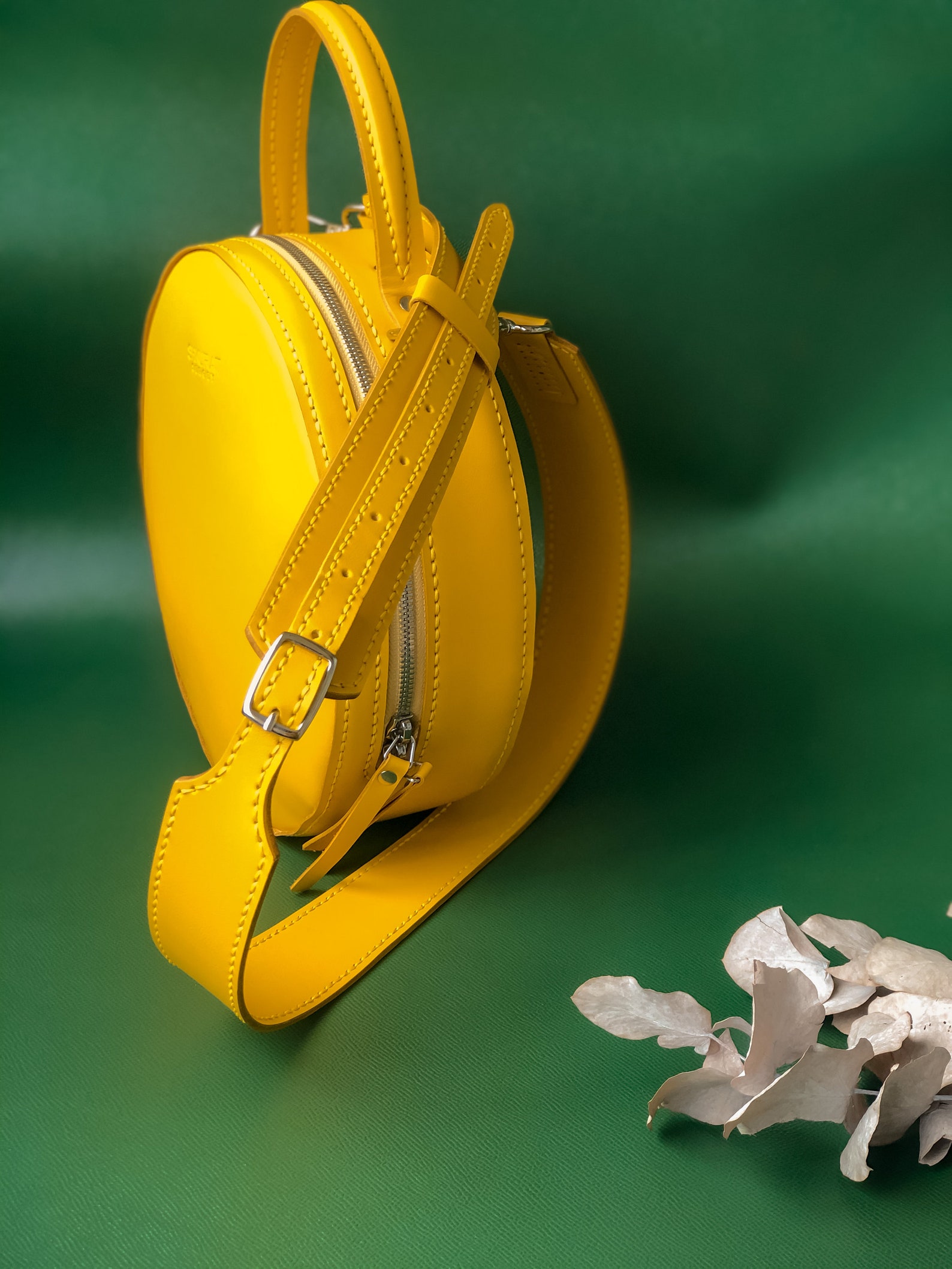 Soft yellow circle purse. Yellow crossbody purse for women. Etsy