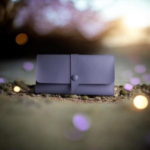 Cartera lavanda Regalo personalizado para mamá Cartera larga de piel para mujer
