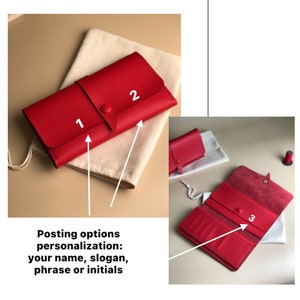 Customized Red Wallet Personalized Leather Wallet Gift for Women - Etsy