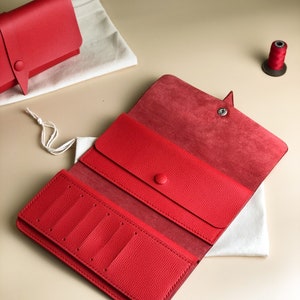 Customized Red Wallet Personalized Leather Wallet Gift for Women - Etsy