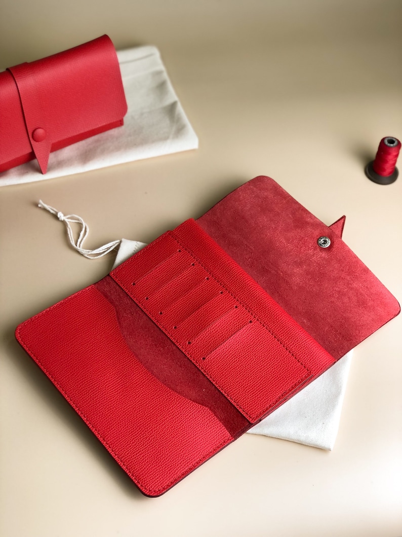 Customized Red Wallet Personalized Leather Wallet Gift for Women - Etsy