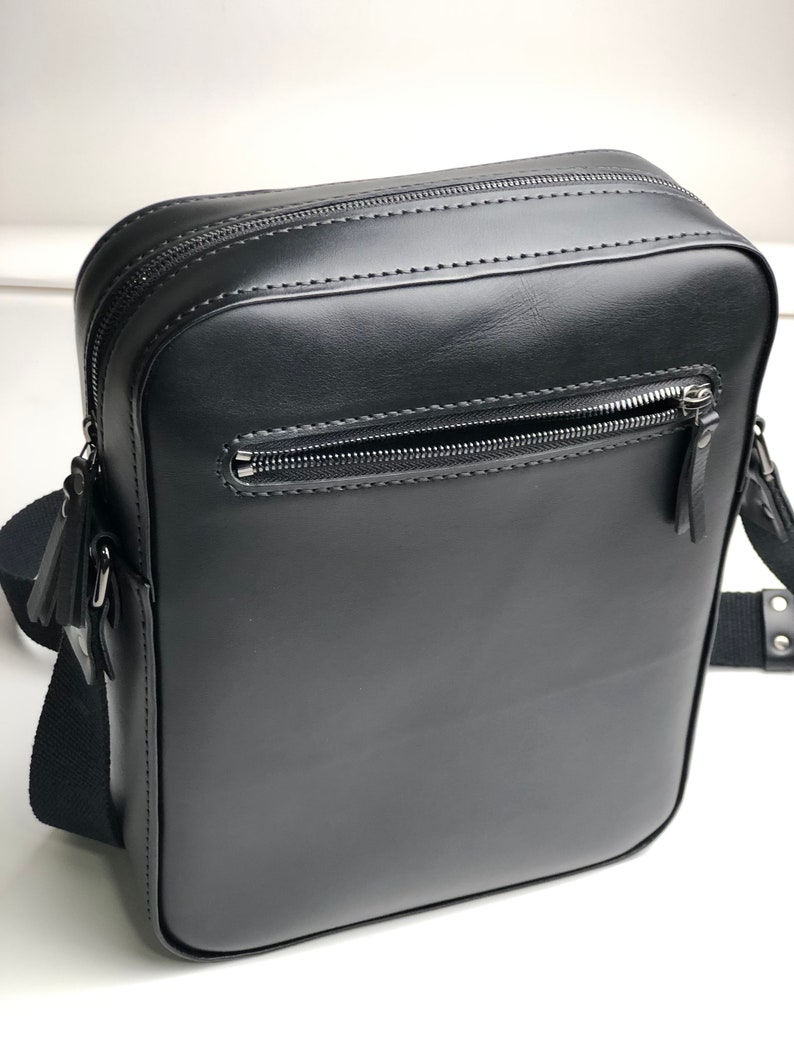 Leather messenger bag for men Crossbody bag for husband gift image 4
