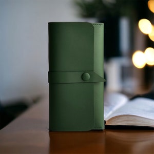 Cartera larga de piel verde para mujer Cartera de piel de mujer personalizada