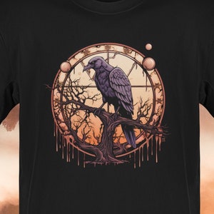 Unisex Shirt, Raven T-Shirt, Bird T-Shirt, Spooky Apparel, Gothic Apparel, Goth Shirt, Flying Raven Shirt, Crow Graphic Tee, Dead Shirt