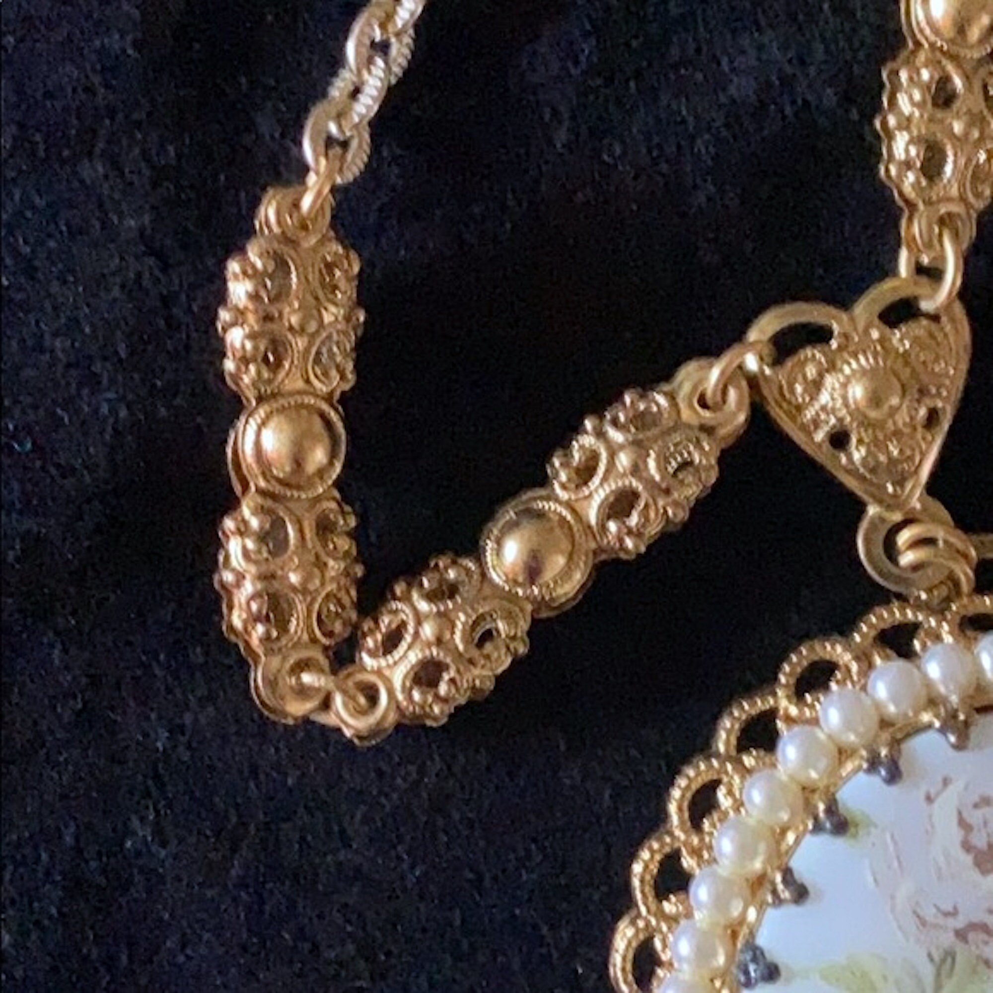 Vintage West Germany Floral Filigree Necklace Etsy