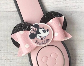 Pink Passholder Ear Band Bow | Magic Band Bow