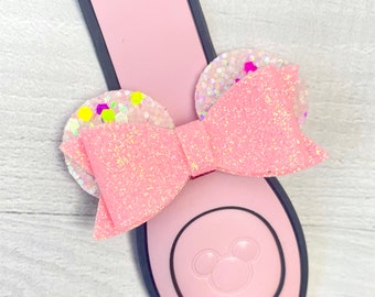 Glow In The Dark Pink Ear Band Bow | Magic Band Bow