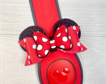 Red Polka Dot Bow Ear Band Bow | Magic Band Bow