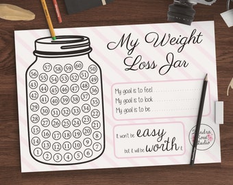 weight loss tracker etsy weight loss goal chart printable
