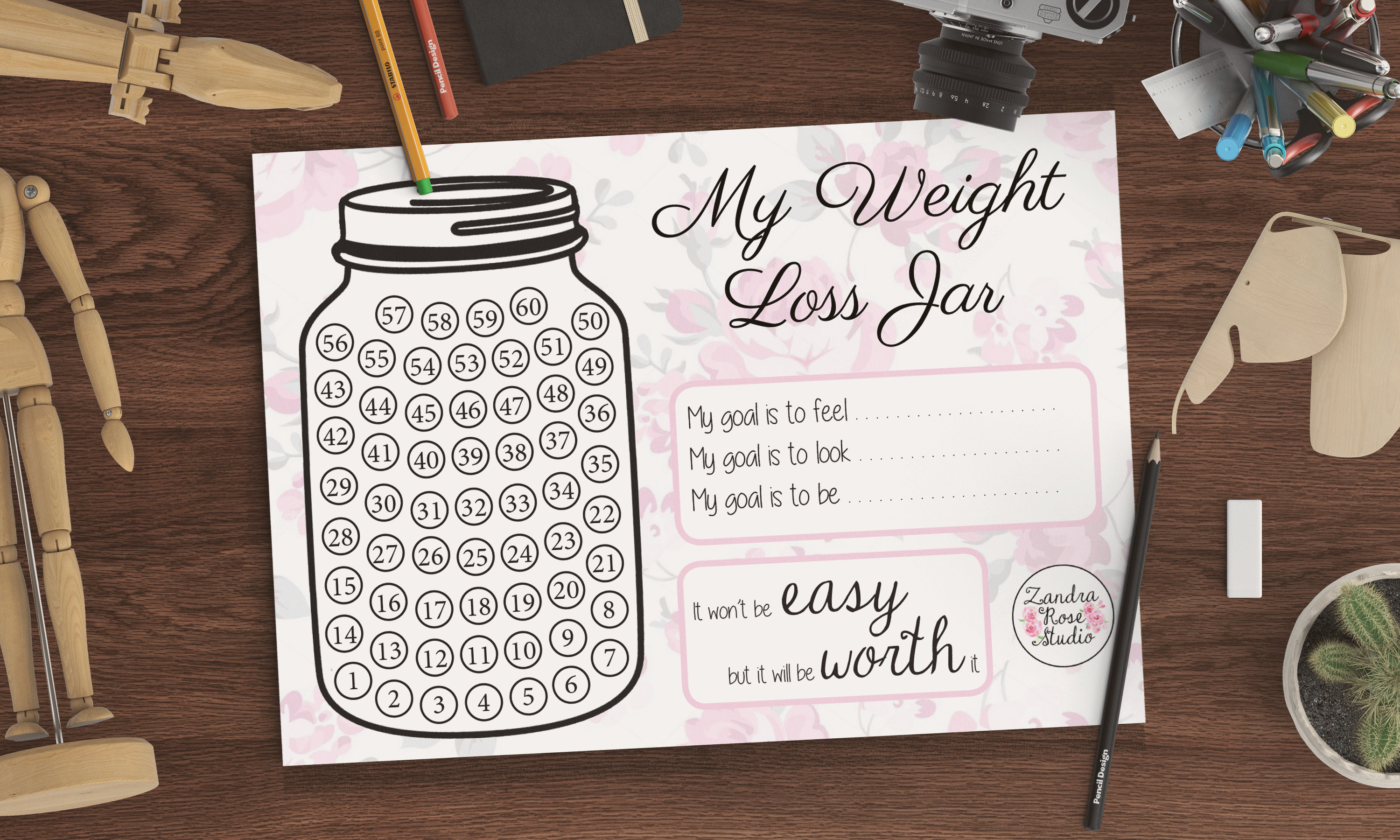 Weight Loss Tracker, Printable, Weight Loss Jar, Instant Download ...