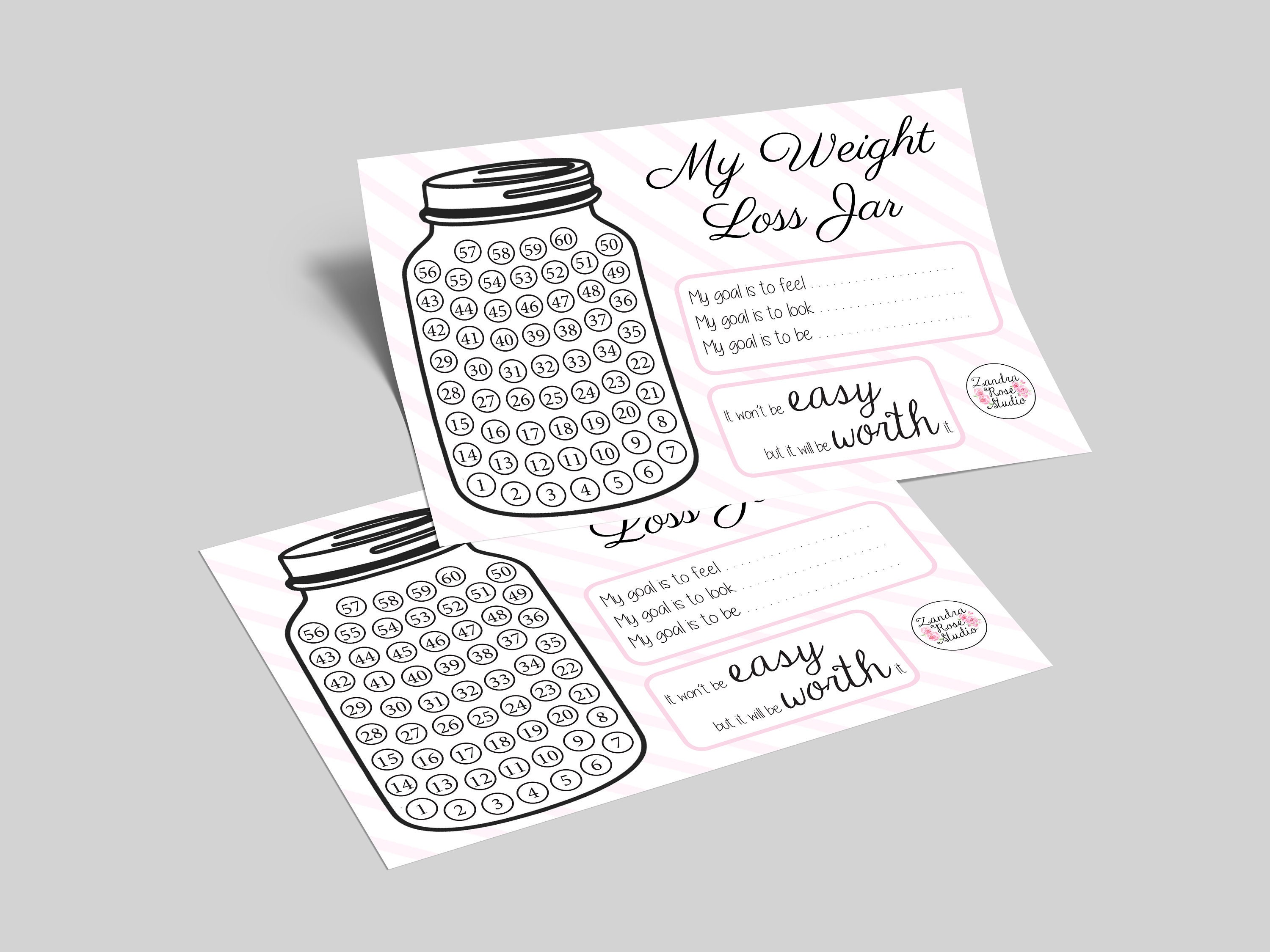 Weight Loss Tracker Printable Weight Loss Jar Instant - Etsy