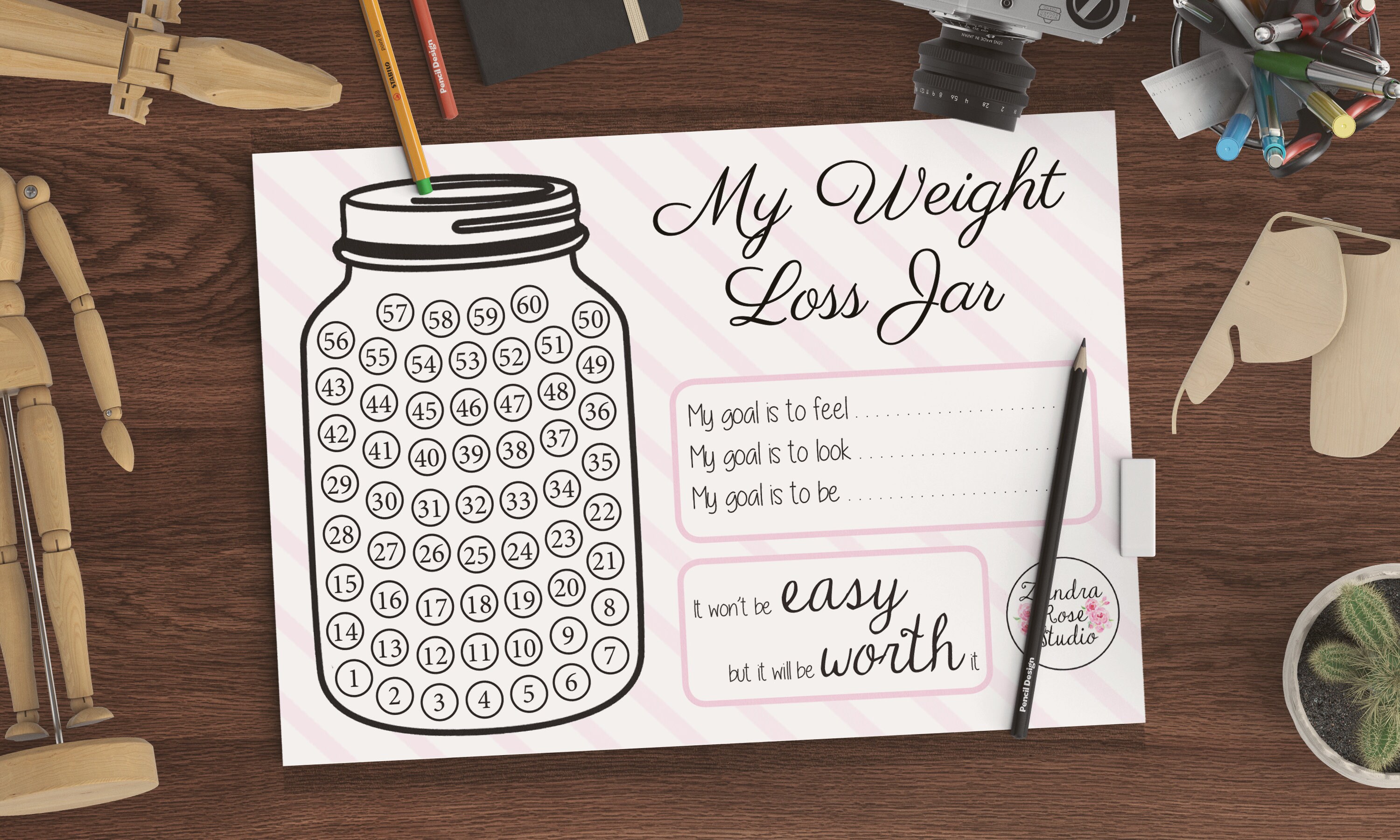 Weight Loss Tracker Printable Weight Loss Jar Instant Etsy