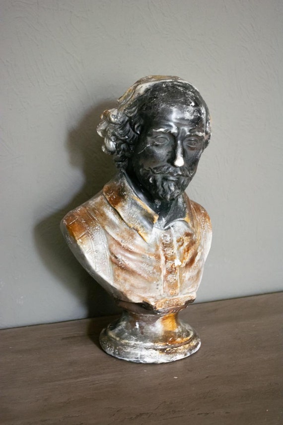 Rare Attila Tivadar Artist Bust Shakespeare Bayshore Art Studio USA Moreno