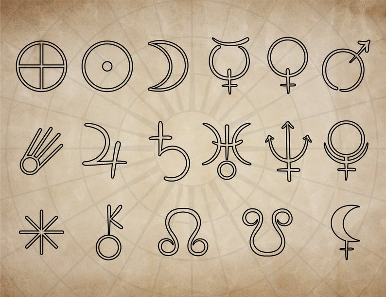 zodiac glyphs
