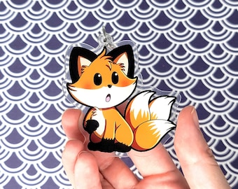 Kitsune - Cute Yokai 2.5 in Double-sided Acrylic Keychain