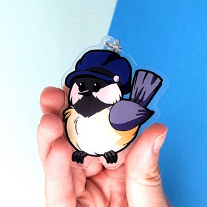 Carolina Chickadee - Cute Bird 2.5 in Double-sided Acrylic Keychain