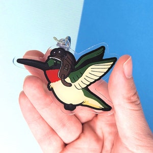 Hummingbird - Cute Bird 2.5 in Double-sided Acrylic Keychain