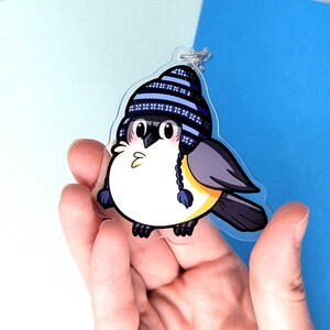 Tufted Titmouse - Cute Bird 2.5 in Double-sided Acrylic Keychain
