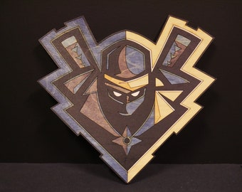 ninja twitch fortnite inspired laser art - masque nomade fortnite papercraft
