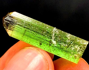 Bi-Color Tourmaline Crystal: Diamond Cut Gemstone from Afghanistan