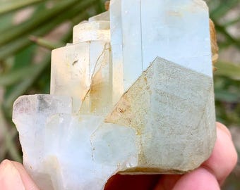 Sky Blue Aquamarine Step By Step Crystal With Mica On Matrix From Skardu - 105 Gram