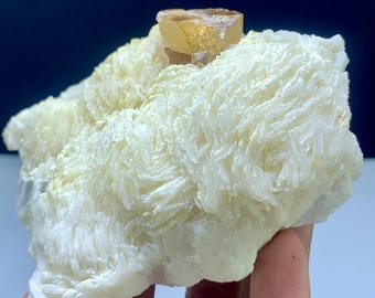 Double Sided Brown Topaz Crystal On Cleavelandite Specimen From Skardu - 325 Gram