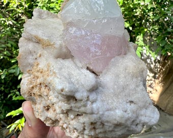 Bi Color Morganite Etched Crystal On Matrix For Collection - 945 Gram