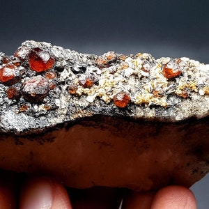 Garnet Crystal , Natural Undamaged Red Color Garnet Crystal Bunch On Matrix - 59 Gram - 72*30*22 mm