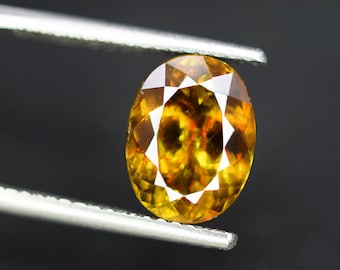 Natural Sphene Gemstone , Oval Cut Ring/Jewelry Size Natural Loose Gemstone ~ 5 Carats