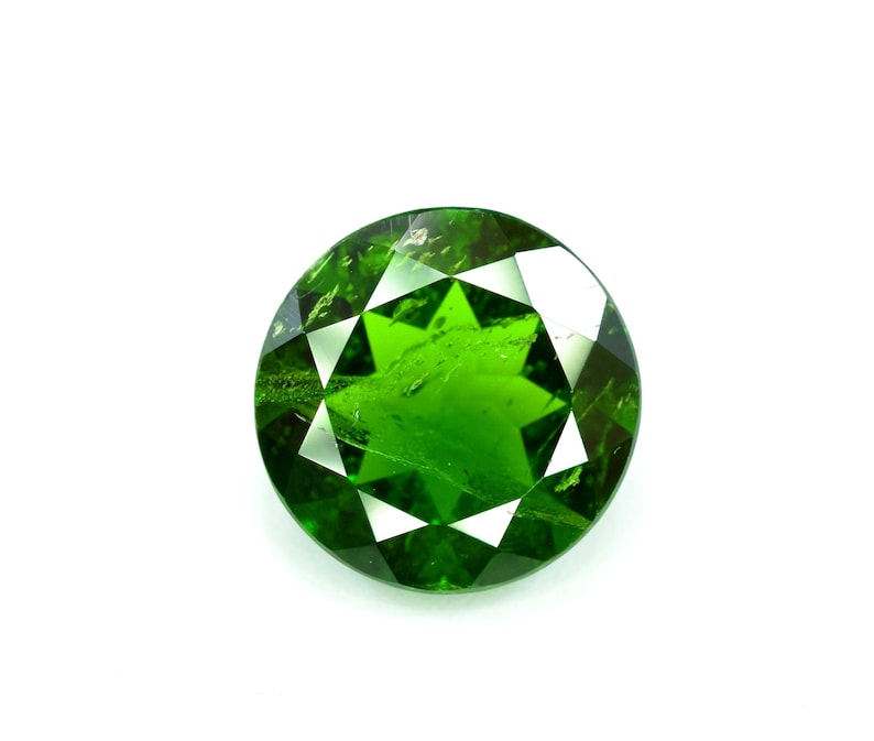 6*6*1.80 mm 1.75 Carats Beautiful Genuine Round Daimond Cut Lustrous Hunter Green Color Chrome Diopside Gemstone From Eastern Siberia