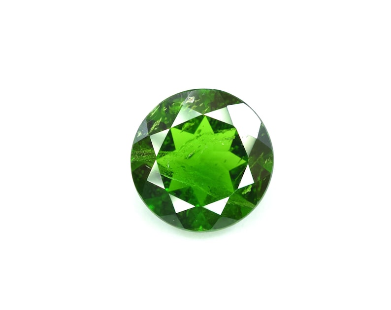 6*6*1.80 mm 1.75 Carats Beautiful Genuine Round Daimond Cut Lustrous Hunter Green Color Chrome Diopside Gemstone From Eastern Siberia