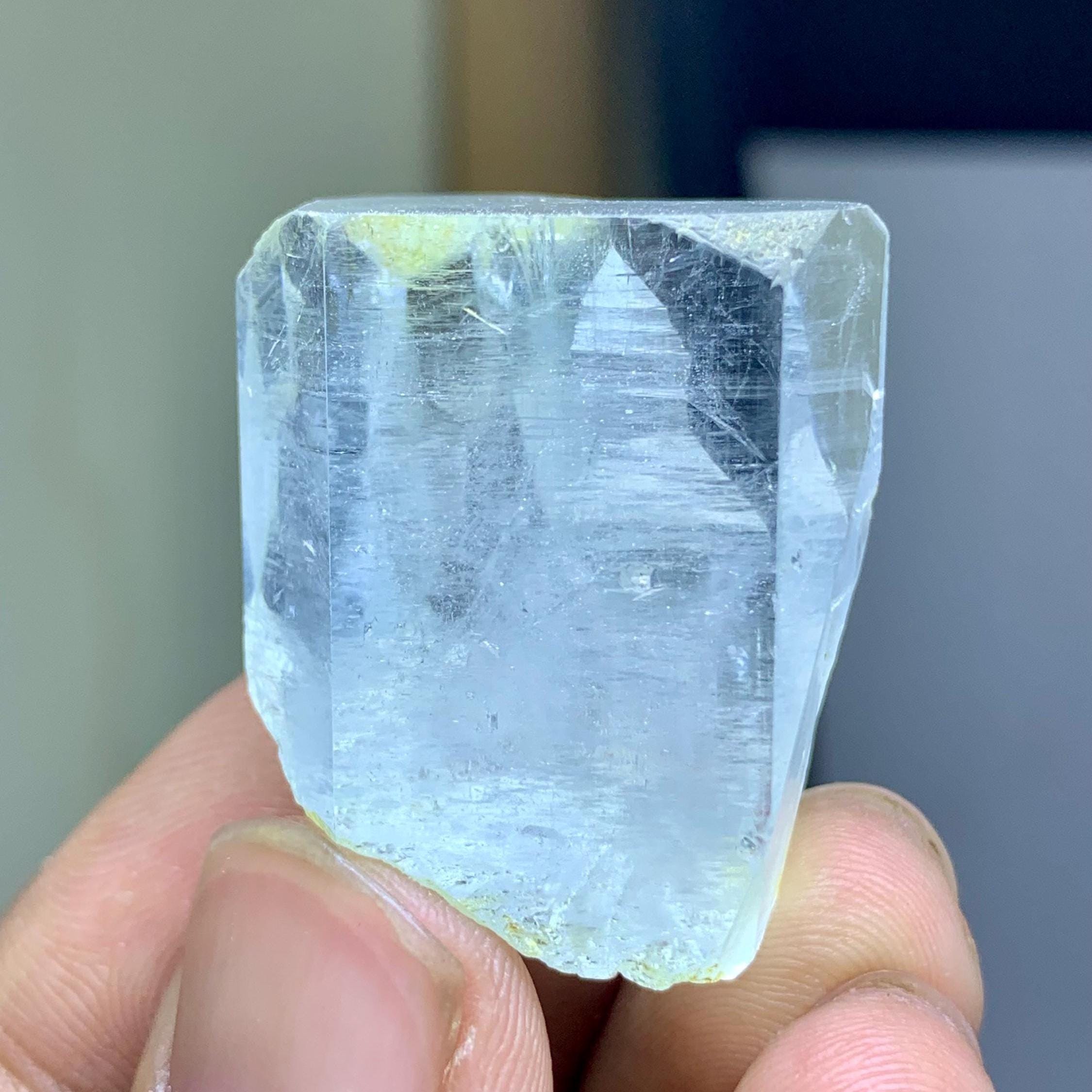 Natural Aquamarine Crystal, Very Unique Hexagonal Shape Aquamarine, Beautiful Sky Blue Color, Shigar Valley Aquamarine, 27 Gram