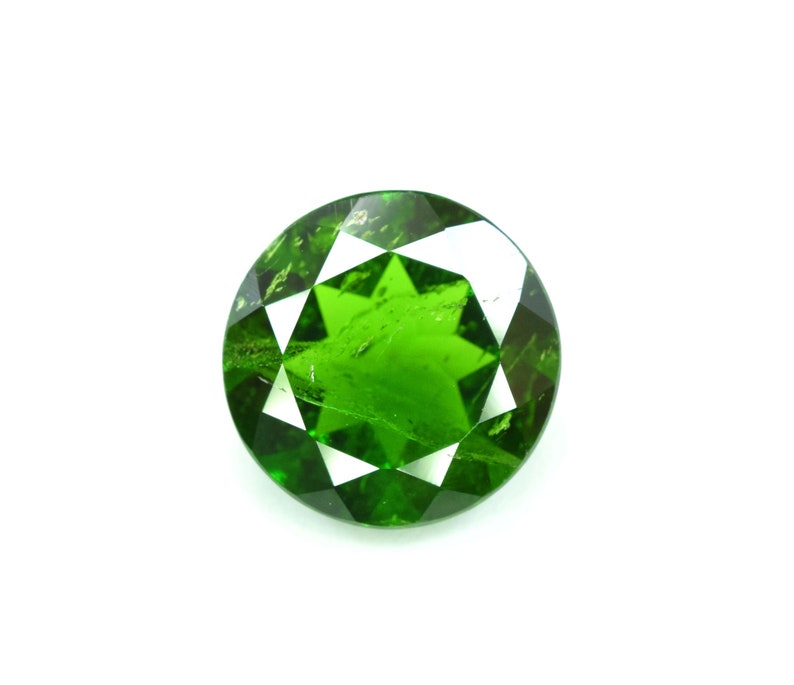 6*6*1.80 mm 1.75 Carats Beautiful Genuine Round Daimond Cut Lustrous Hunter Green Color Chrome Diopside Gemstone From Eastern Siberia