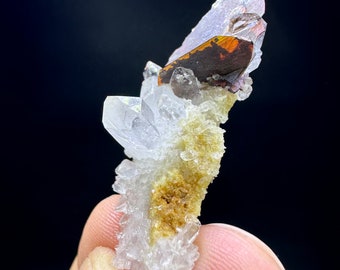 Raw Brookite Crystal Cluster on Quartz - Baluchistan, Pakistan (23 CT)
