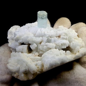 Aquamarine Specimen , Aquamarine Crystal With Feldspar From Pakistan - 144 Gram , 71*70*45 mm