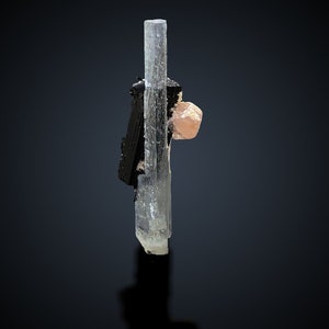 Natural Aquamarine Specimen, Fine Combine Aquamarine Crystal, Beautiful Position With Tourmaline And Aaptite - 14.85 Carats, 40*11*11 mm