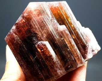 Tourmaline Crystal , Terminated And Undamaged Red Color Tourmaline Crystal From Afghanistan - 130 Gram - 50*46*42 mm