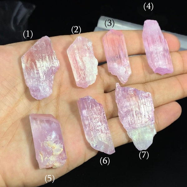 Natural Kunzite Crystals, Beautiful Pink Color Kunzites, Etched Kunzite Crystals, Pink Crystals, Raw Kunzite Crystals, Crystals For Pendant