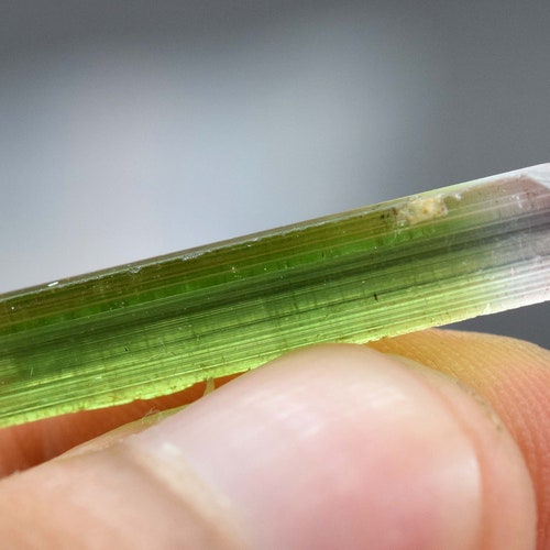 8.95 Carats Stunning Diamond Cut Terminated And Undamaged Bi-Color Tourmaline Gem Grade 2024 Crystal From Paproke Afghanistan - 25*3.5*3 mm