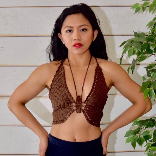 Butterfly Top// Chocolate Brown// Ready To Ship